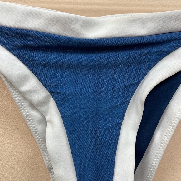Seafolly Australia Block Party Brazilian Swim Bikini Bottoms Chambray Denim Sz.6 - Picture 6 of 10